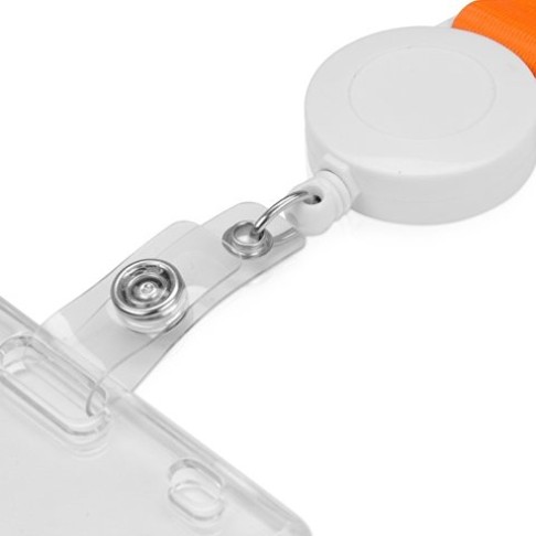 Ланьярд с ретрактором, оранжевый Ланьярд с ретрактором, оранжевый