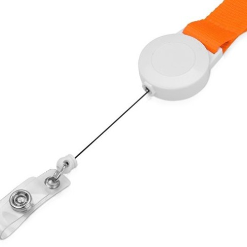 Ланьярд с ретрактором, оранжевый Ланьярд с ретрактором, оранжевый