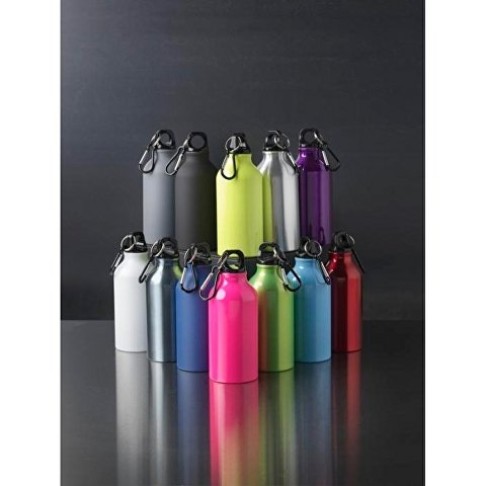 Матовая спортивная бутылка Oregon с карабином и объемом 400 мл, белый