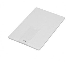 Флешка в виде пластиковой  карты c удобным откидным механизмом, 32 Гб, белый