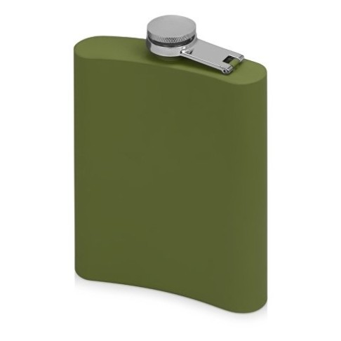 Фляжка 240 мл Remarque soft touch, 201 сталь, зеленый милитари