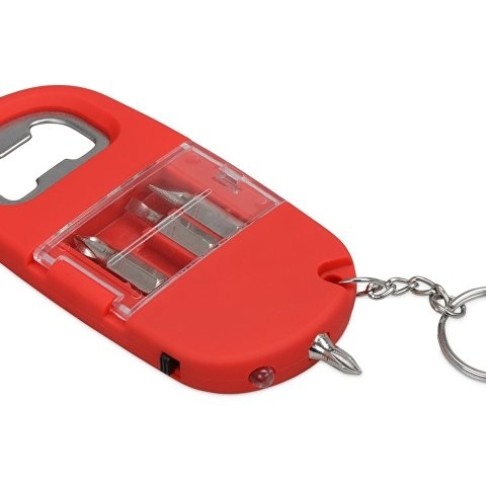 Брелок-открывалка с отвертками и фонариком 