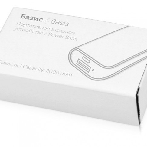 Портативное зарядное устройство (power bank) Basis, 2000 mAh, белый