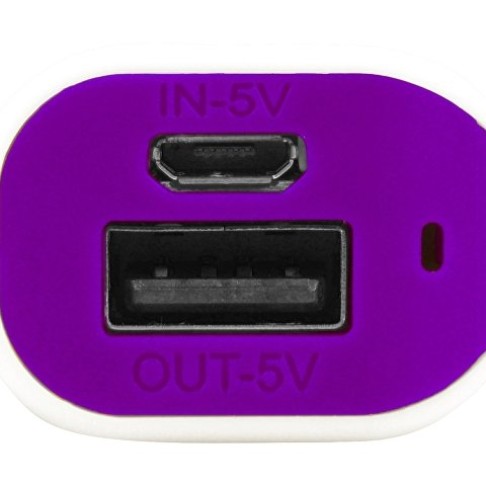 Портативное зарядное устройство (power bank) Basis, 2000 mAh, белый/фиолетовый