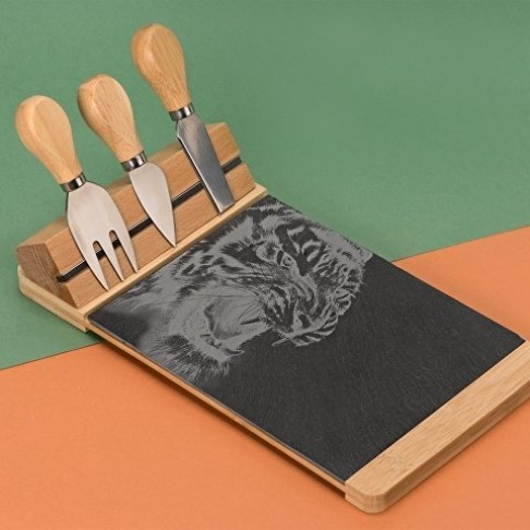 Набор для сыра из сланцевой доски и ножей Bamboo collection 