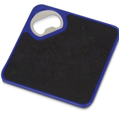 Подставка для кружки с открывалкой «Liso», черный/синий Подставка для кружки с открывалкой «Liso», черный/синий