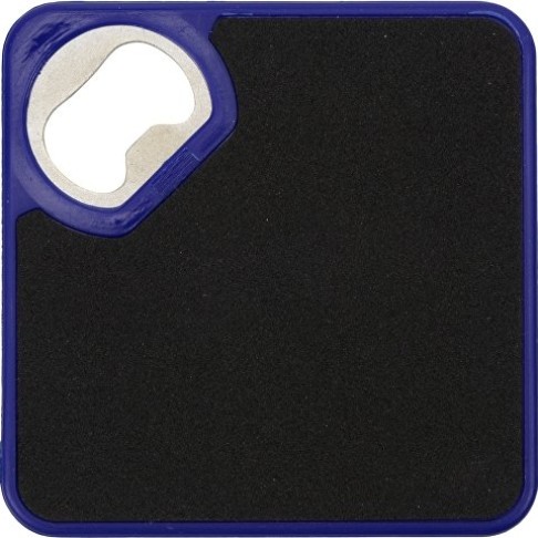 Подставка для кружки с открывалкой «Liso», черный/синий Подставка для кружки с открывалкой «Liso», черный/синий