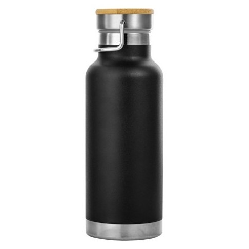 Медная спортивная бутылка с вакуумной изоляцией Thor объемом 480 мл, черный