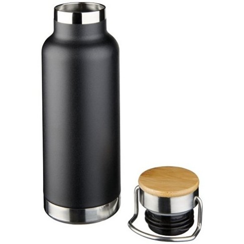 Медная спортивная бутылка с вакуумной изоляцией Thor объемом 480 мл, черный