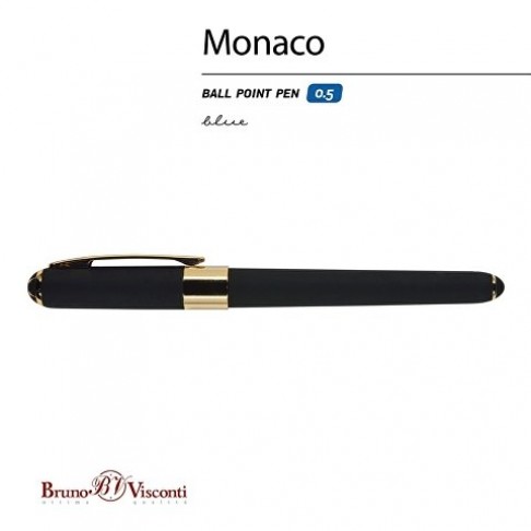 Ручка пластиковая шариковая «Monaco», 0,5мм, синие чернила, черный