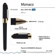 Ручка пластиковая шариковая «Monaco», 0,5мм, синие чернила, черный