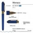 Ручка пластиковая шариковая «Monaco», 0,5мм, синие чернила, темно-синий