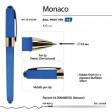 Ручка пластиковая шариковая «Monaco», 0,5мм, синие чернила, ярко-синий
