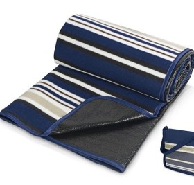 Плед в полоску в сумке Junket, синий