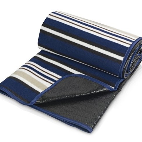 Плед в полоску в сумке Junket, синий