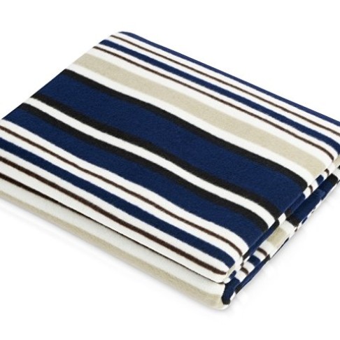 Плед в полоску в сумке Junket, синий