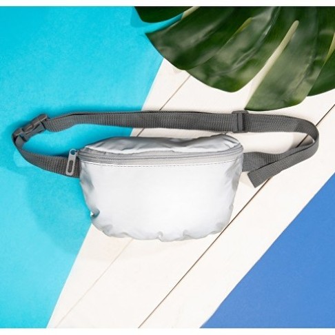 Светоотражающая сумка на пояс Reflector, серебристый Светоотражающая сумка на пояс Reflector, серебристый