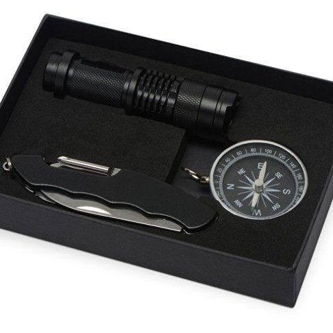 Набор для активного отдыха «Decker» из компаса, фонарика и мультитула Набор для активного отдыха «Decker» из компаса, фонарика и мультитула