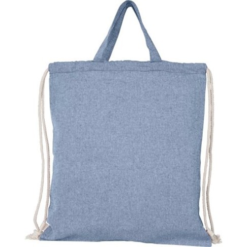 Рюкзак со шнурком Pheebs из 150 г/м² переработанного хлопка, синий