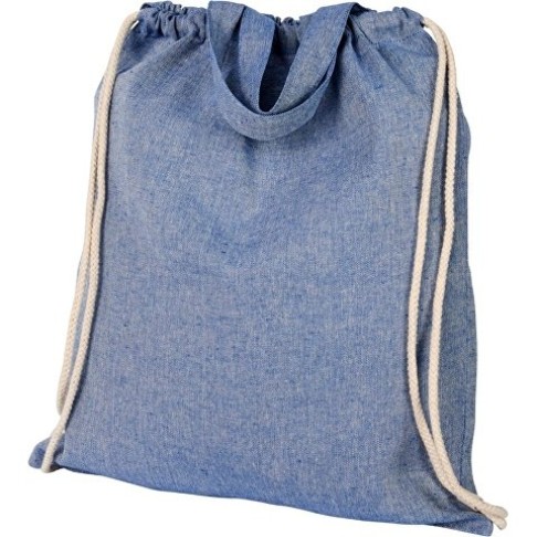 Рюкзак со шнурком Pheebs из 150 г/м² переработанного хлопка, синий