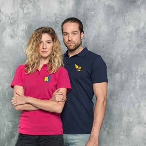 Женское поло Helios с коротким рукавом, белый Женское поло Helios с коротким рукавом, белый