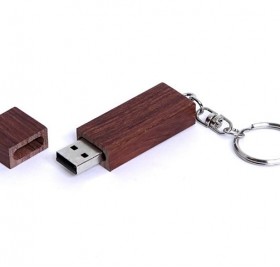 USB-флешка на 32 Гб прямоугольная форма, колпачек с магнитом, коричневый