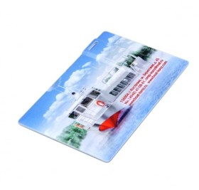 USB-флешка на 64 ГБ в виде пластиковой карты с полностью выдвижным чипом, белый