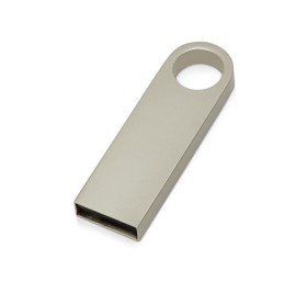 USB 2.0-флешка на 16 Гб с мини чипом и круглым отверстием, серебристый