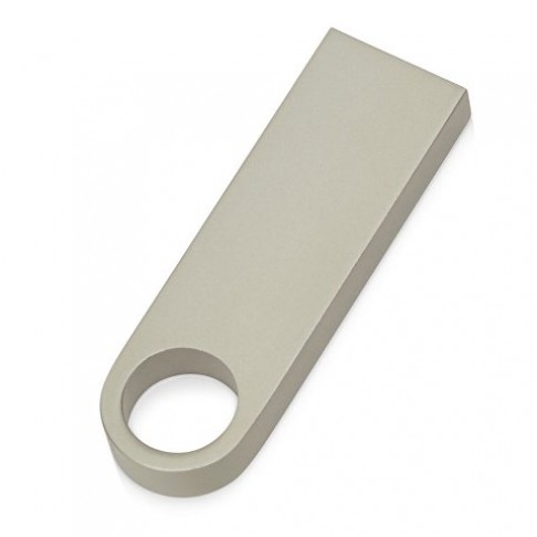 USB 2.0-флешка на 16 Гб с мини чипом и круглым отверстием, серебристый