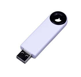 USB-флешка промо на 64 ГБ прямоугольной формы, выдвижной механизм, черный