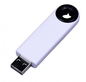 USB-флешка промо на 64 ГБ прямоугольной формы, выдвижной механизм, черный