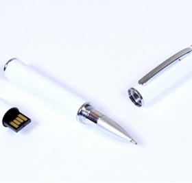 USB-флешка на 16 Гб в виде ручки с мини чипом, белый