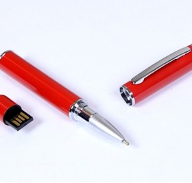 USB-флешка на 16 Гб в виде ручки с мини чипом, красный