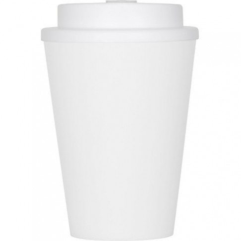 Пластиковый стакан Take away с двойными стенками и крышкой с силиконовым клапаном, 350 мл, белый