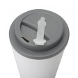 Пластиковый стакан Take away с двойными стенками и крышкой с силиконовым клапаном, 350 мл, белый/серый