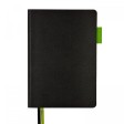 Ежедневник недатированный А5 «Boston», черный (обрез зеленое яблоко)