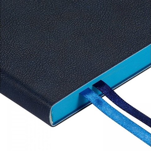 Ежедневник недатированный А5 «Boston», темно-синий (голубой обрез)