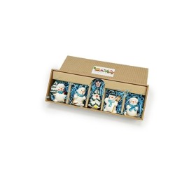 Набор елочных игрушек Снеговички подглазурная роспись