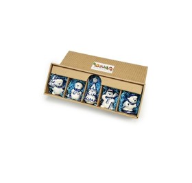 Набор елочных игрушек Снеговички кобальтовая роспись