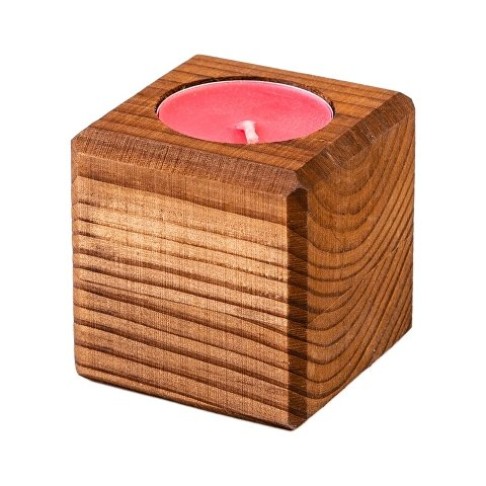 Свеча в декоративном подсвечнике, мокко, вишня Свеча в декоративном подсвечнике, мокко, вишня