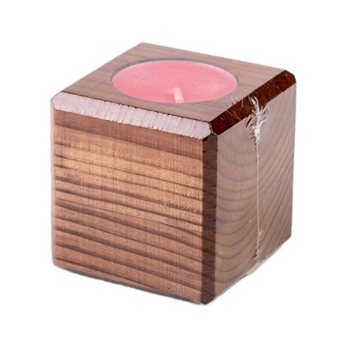 Свеча в декоративном подсвечнике, мокко, вишня Свеча в декоративном подсвечнике, мокко, вишня