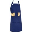 Хлопковый фартук Delight с карманом и регулируемыми завязками, синий нэйви
