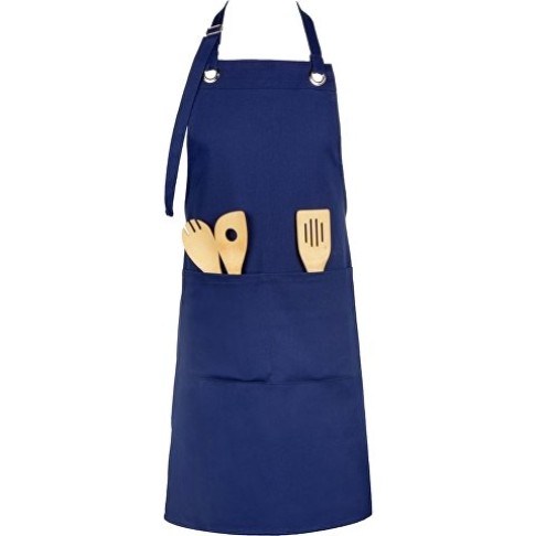 Хлопковый фартук Delight с карманом и регулируемыми завязками, синий нэйви Хлопковый фартук Delight с карманом и регулируемыми завязками, синий нэйви