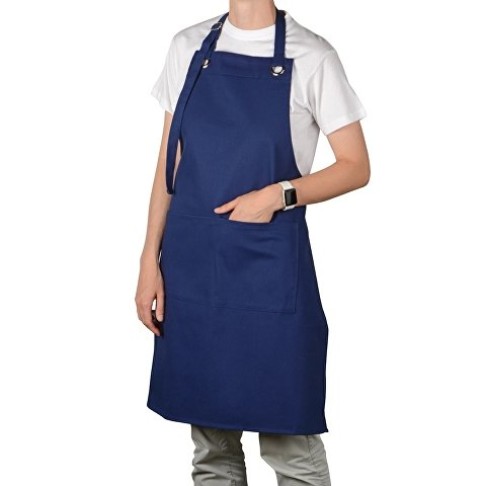 Хлопковый фартук Delight с карманом и регулируемыми завязками, синий нэйви Хлопковый фартук Delight с карманом и регулируемыми завязками, синий нэйви
