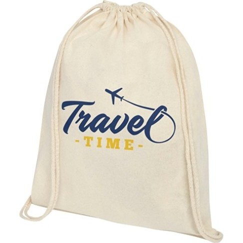 Рюкзак со шнурком Oregon хлопка плотностью 140 г/м², natural