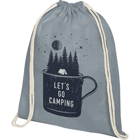 Рюкзак со шнурком Oregon хлопка плотностью 140 г/м², серый