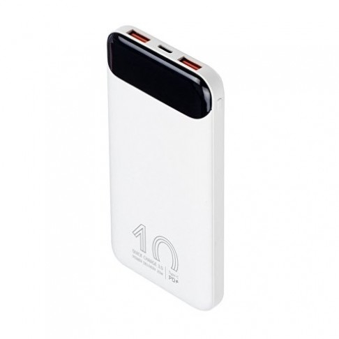 RIVACASE VA2540 (10 000mAh), QC/PD 20W внешний аккумулятор с дисплеем, белый 12/48
