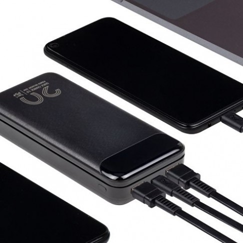 RIVACASE VA2580 (20 000mAh), QC/PD 20W внешний аккумулятор с дисплеем, черный /24