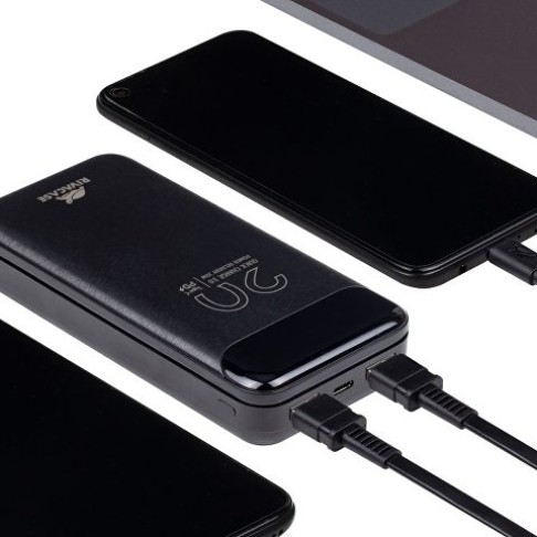 RIVACASE VA2582 (20 000mAh), QC/PD 22.5W внешний аккумулятор с дисплеем, черный /24