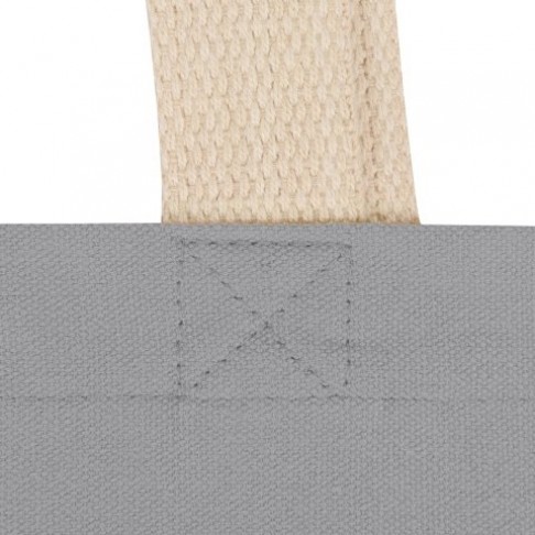 Сумка для шопинга Steady из хлопка с парусиновыми ручками, 260 г/м2, серый